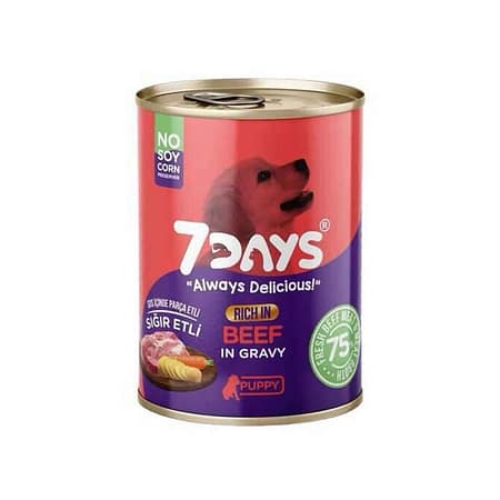 7 DAYS7 DAYS Taze Sığır Etli Yavru Köpek Maması 415 Gram