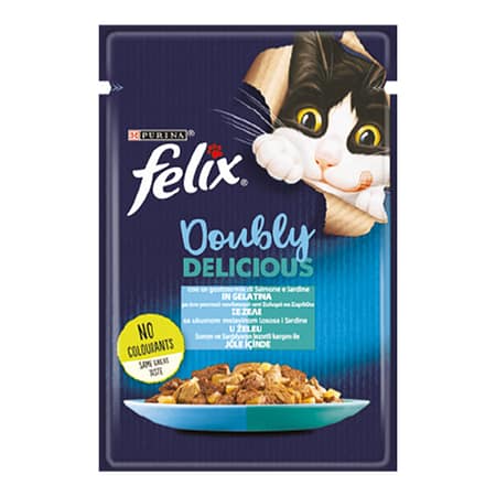 Felix Çifte Lezzet Somon ve Alabalıklı Kedi Yaş Maması