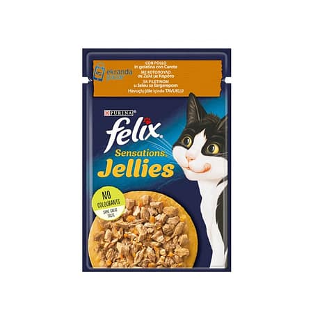 Felix Sensations Havuçlu Jöle İçerisinde Tavuklu Yaş Kedi Maması
