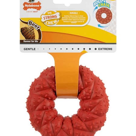 Nylabone Biftek Aromalı Doğal Güçlü Kemirme Halkası M