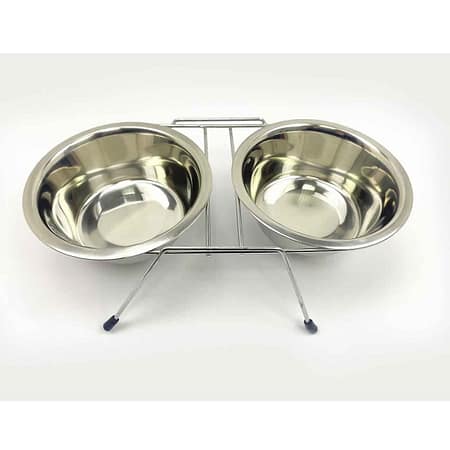 Playfull 64 Oz Krom Kaplı Çiftli Mama Kabı