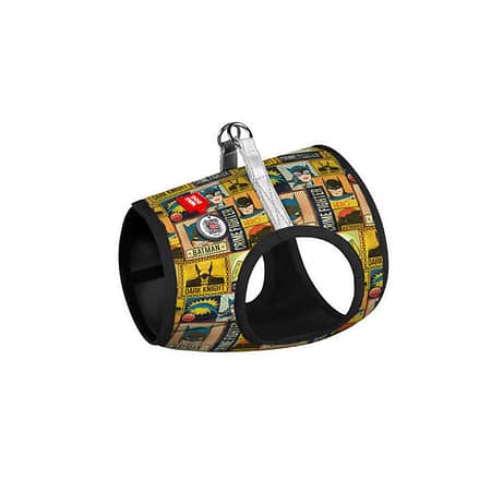 WAUDOG Clothes soft dog harness with QR passport, "Batman vintage" design 26-28 cm