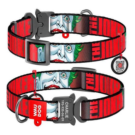 Collar Waudog Joker Logolu Metal Tokalı Köpek Boyun Tasması 35-58 Cm