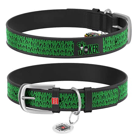 Collar Waudog Joker Desenli QR Pasaportlu Köpek Boyun Tasması 38-49 Cm