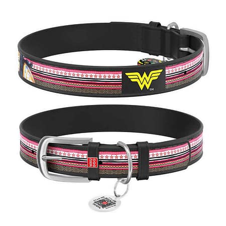 WAUDOG Design genuine leather dog collar with QR passport